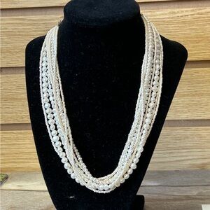 Native American Beautiful 9 Strand Pearl Necklace  Wedding Perfect !